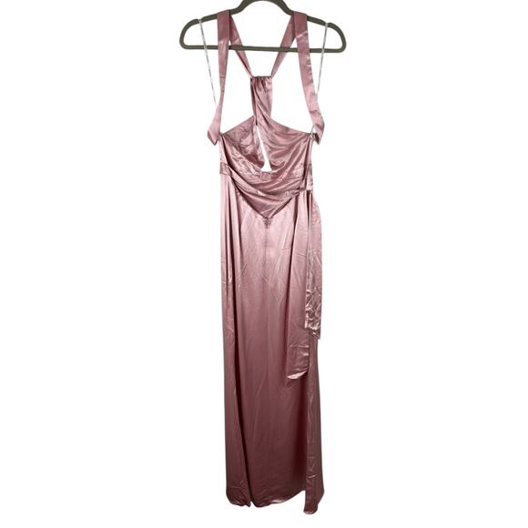 Retrofete Magnolia Maxi Dress Halter Neck Satin Evening Formal Guest Primrose XS - Picture 8 of 13